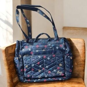 Lug Navy and Multicolor Floral Tote Bag